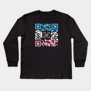 Trans QR Code Kids Long Sleeve T-Shirt